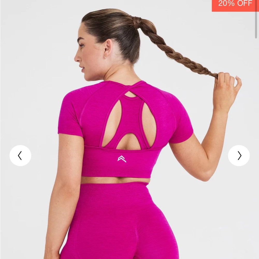 Effortless Seamless Crop Top In Fuchsia - image 8